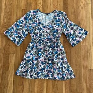 Blue & pink floral dress